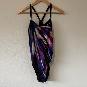 NWT Nike Black and Multicolor Swimsuit